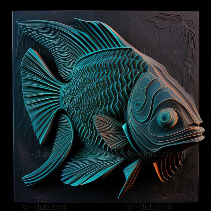 st Black neon fish